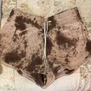 Lululemon dark purple tie-dye shorts